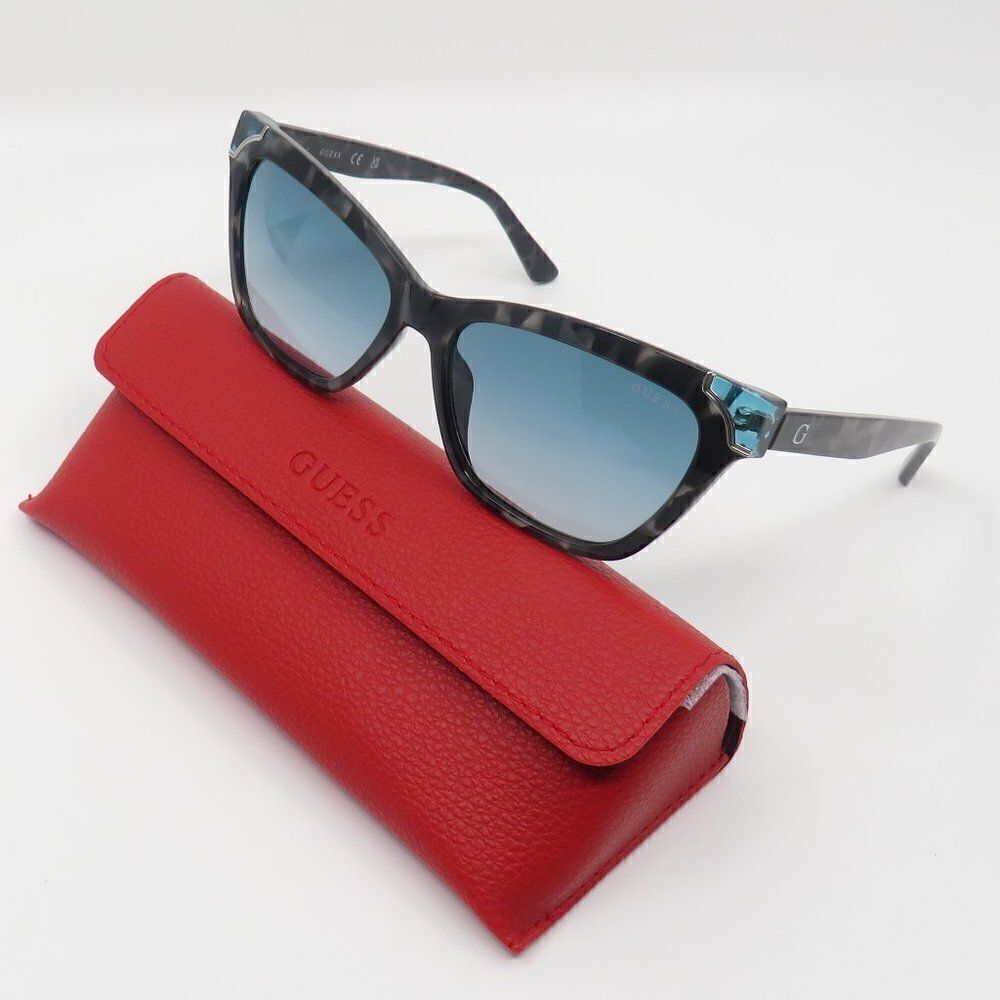 Guess New GF7840/S 89W Grey-Black Tortoise/Turquoise Gradient Cat Eye Sunglasses